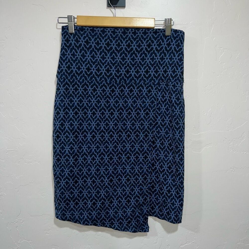 Athleta Seaside FoldoverโFaux Wrap Skirt Navy Geo Print Size Small Navy Blue